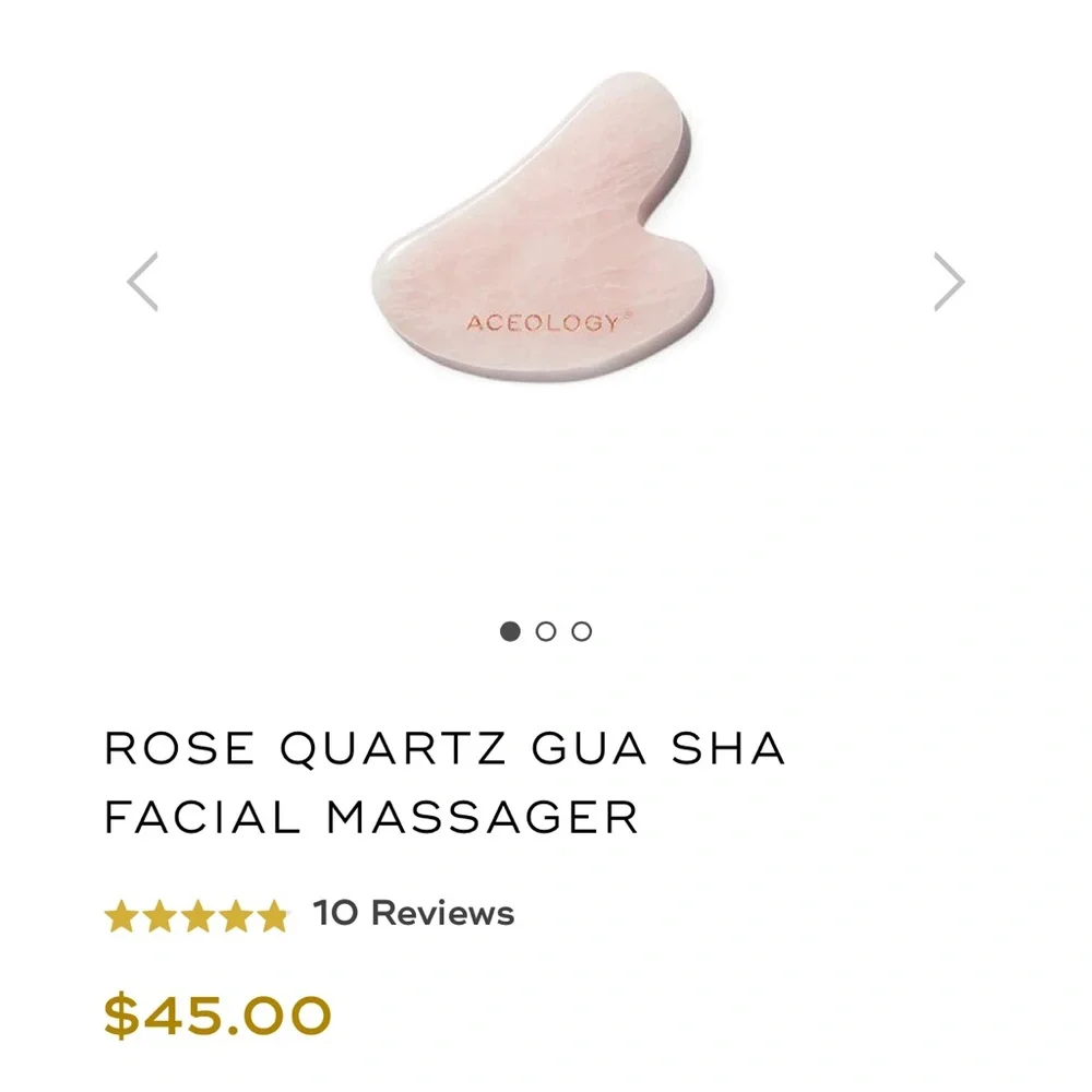 New in Box Aceology Rose Quartz Gua Sha Facial Massager